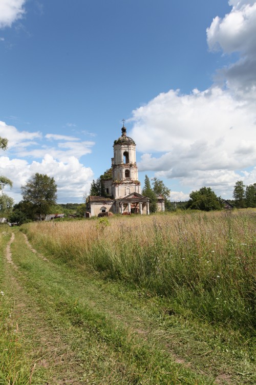 Климово. Церковь Благовещения Пресвятой Богородицы. общий вид в ландшафте