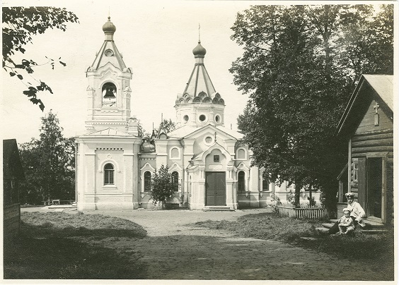 Церковь Николая Чудотворца, Ям-Ижора (Тосненский район, Ленинградская область). архивная фотография, Частная коллекция. Фото 1914 г.