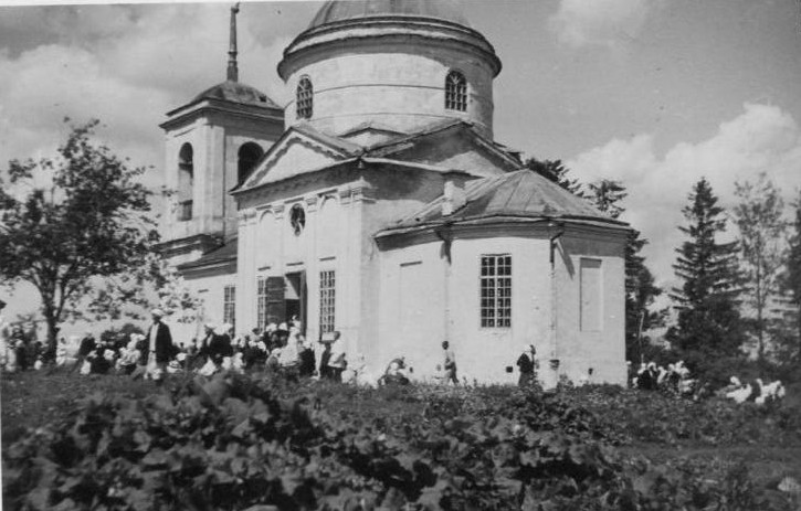 Басино. Церковь Благовещения Пресвятой Богородицы. архивная фотография, Съемка времен оккупации Духовщинского района