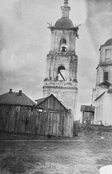 Церковь Воздвижения Креста Господня, Балахна (Балахнинский район, Нижегородская область). архивная фотография, Фото 1920-х гг. Колокольня. ГКМФ. ГНИМА им Щусева