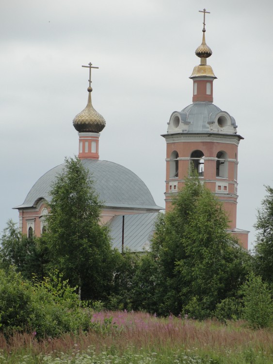 Сухоногово. Церковь Александра Невского. общий вид в ландшафте