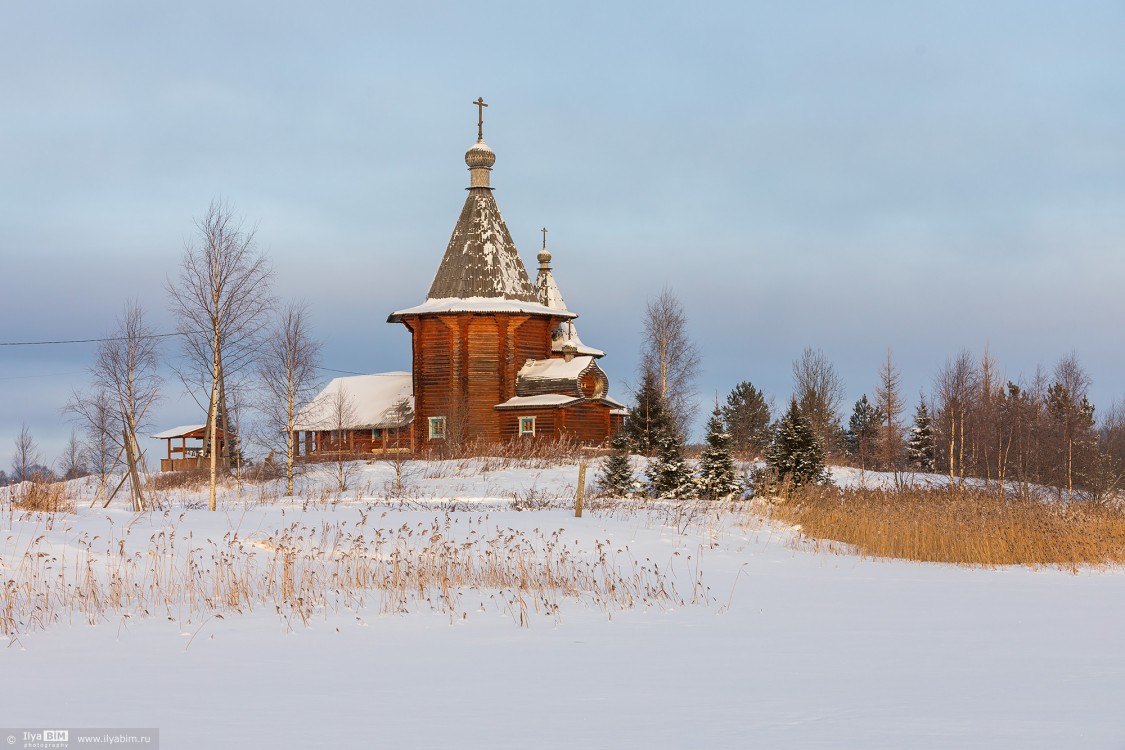 Погост (Колодозеро). Церковь Рождества Пресвятой Богородицы. общий вид в ландшафте