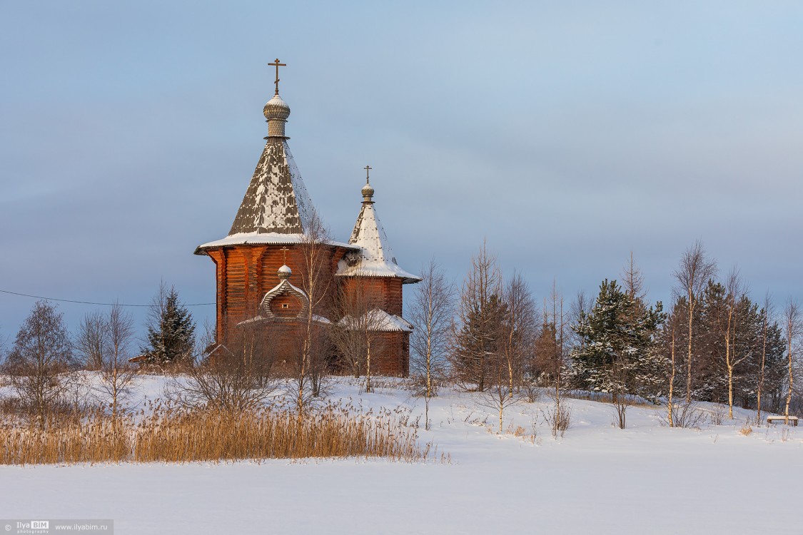Колодозеро (Погост). Церковь Рождества Пресвятой Богородицы. общий вид в ландшафте