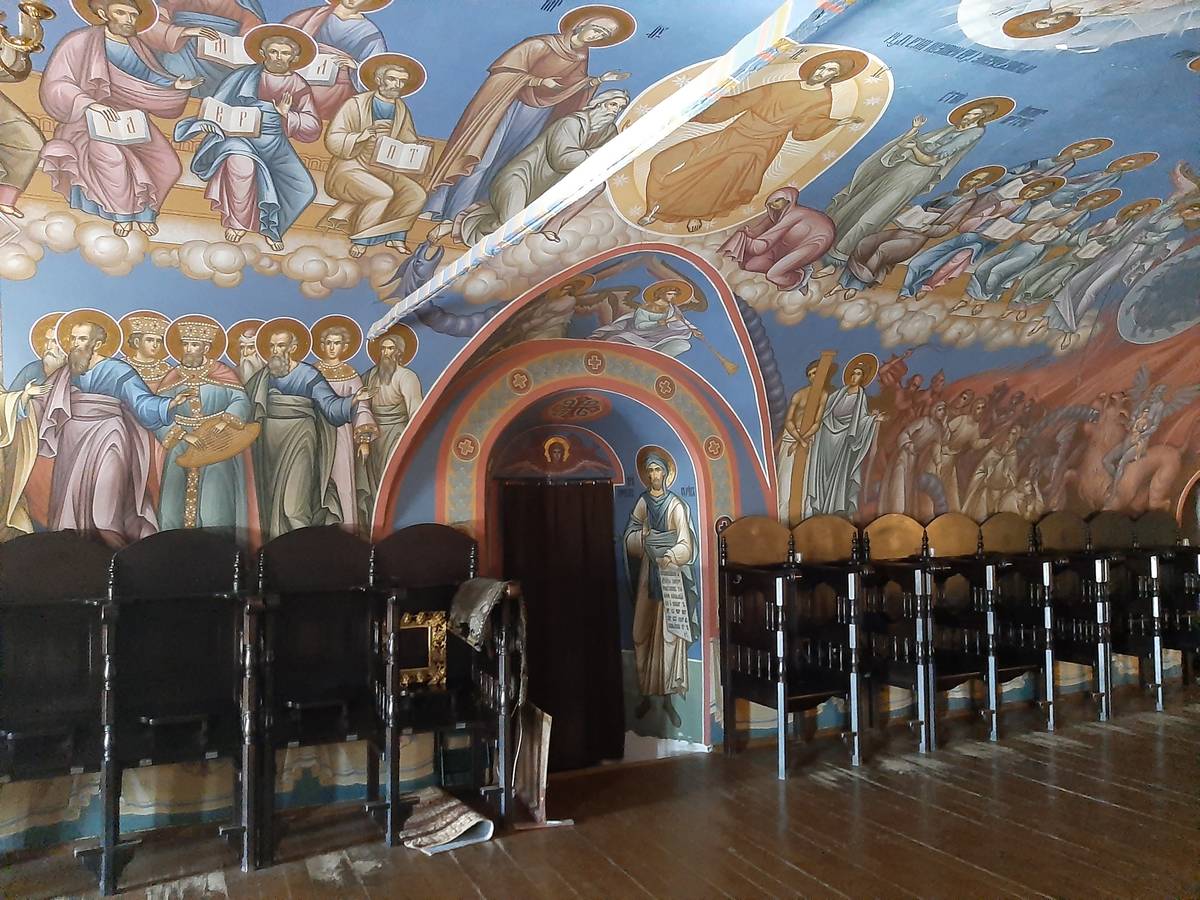 Николо-Шартомский мужской монастырь. Церковь Казанской иконы Божией Матери, Введеньё (Шуйский район, Ивановская область). интерьер и убранство, Западная стена