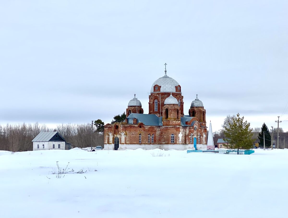 Церковь Троицы Живоначальной, Кошки (Алькеевский район, Республика Татарстан). фасады, Общий вид с юго-запада