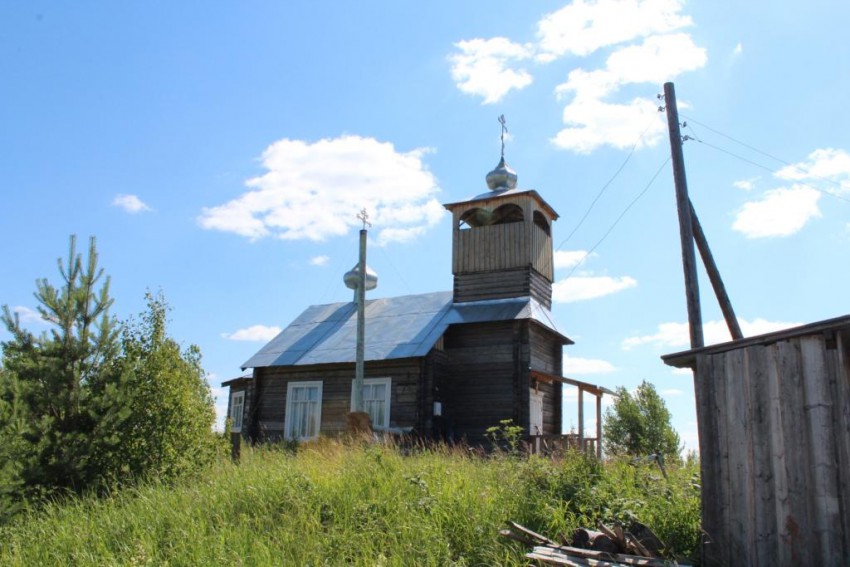 Церковь Георгия Победоносца, Остров (Пинежский район, Архангельская область). общий вид в ландшафте, Вид с северо-запада