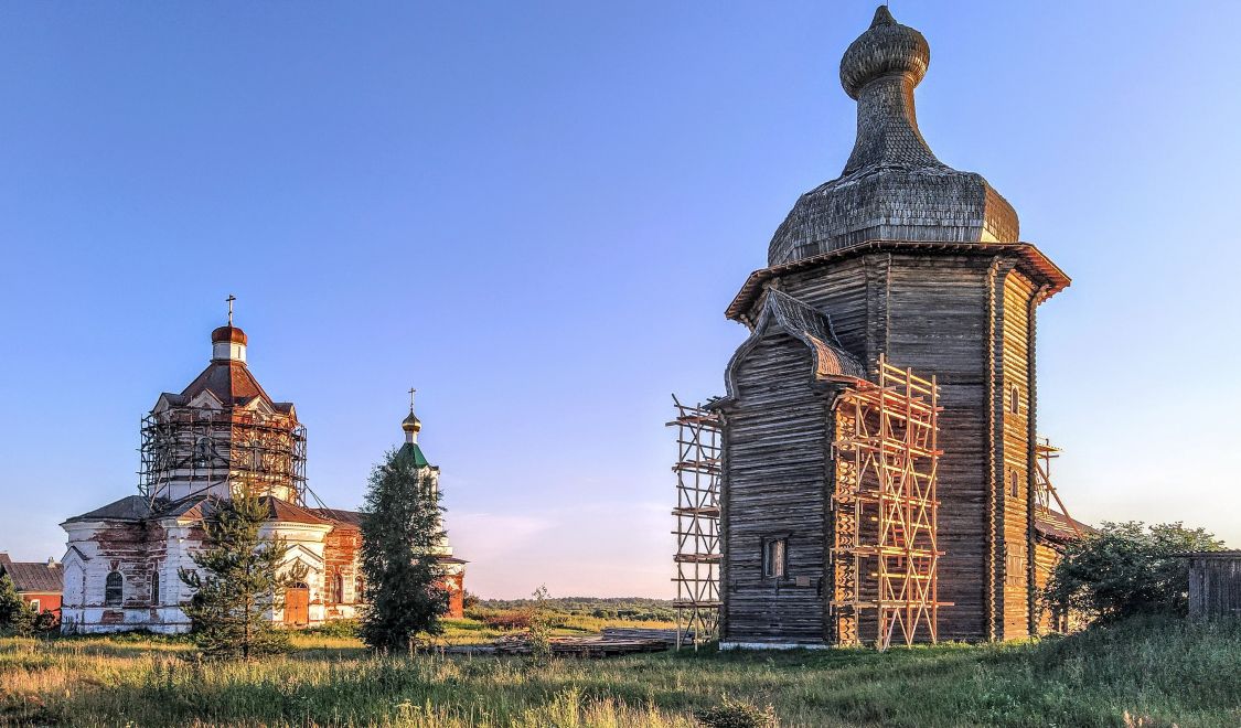 Зачачье. Храмовый комплекс. Церкви Николая Чудотворца и Димитрия Солунского. фасады