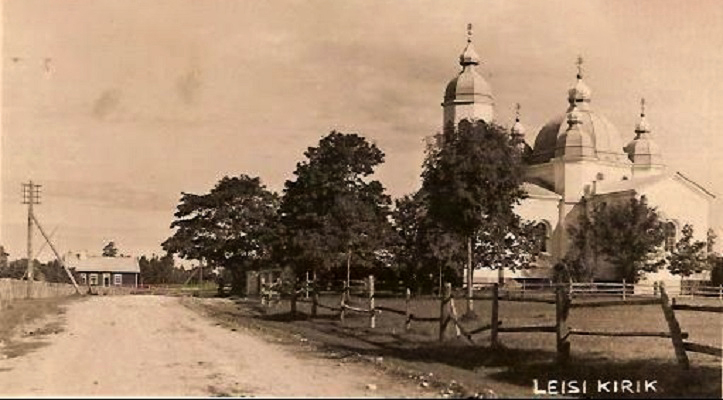 Церковь Ольги равноапостольной, Лейзи (Сааремаа, Эстония). архивная фотография, Почтовая фотооткрытка 1920-х годов