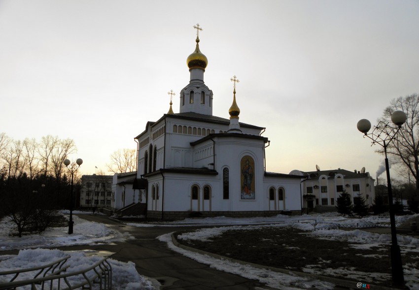 Биробиджан. Кафедральный собор Благовещения Пресвятой Богородицы. фасады, Восточный портал Благовещенского кафедрального собора в г. Биробиджан. ЕАО.