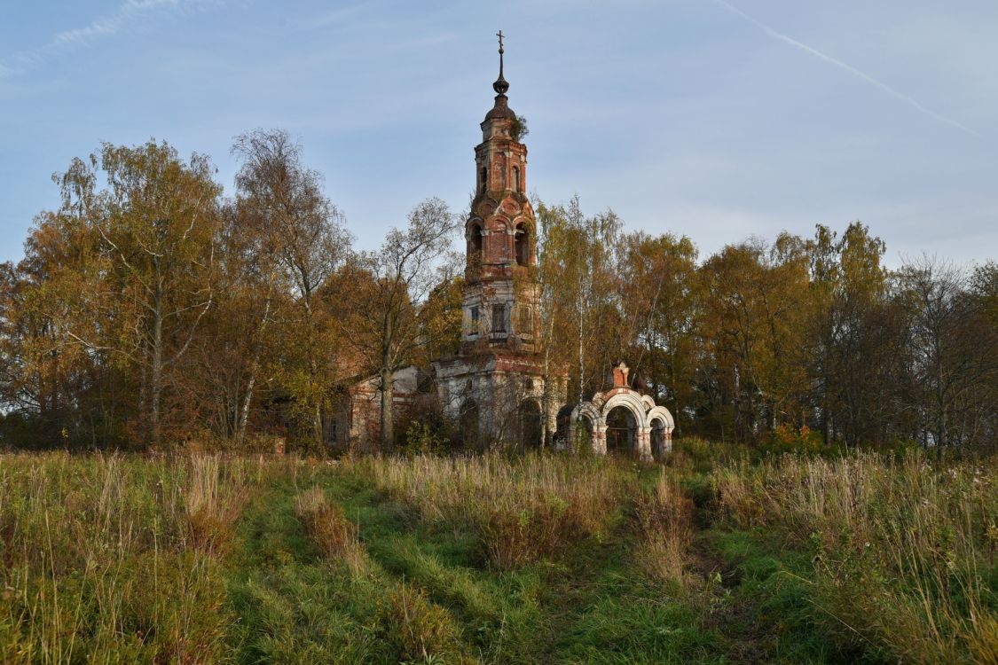 Стельково. Церковь Спаса Нерукотворного Образа. общий вид в ландшафте, Общий вид с северо-запада