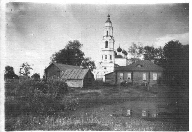 Архивное фото. Вид на церковь с западной стороны, архивная фотография. Церковь Спаса Нерукотворного Образа, Стельково (Кашинский городской округ, Тверская область)