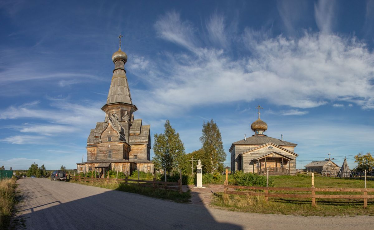 Храмовый комплекс Пречистенской (Успенской) стороны, Варзуга (Терский район, Мурманская область). фасады, Вид с юго-запада
