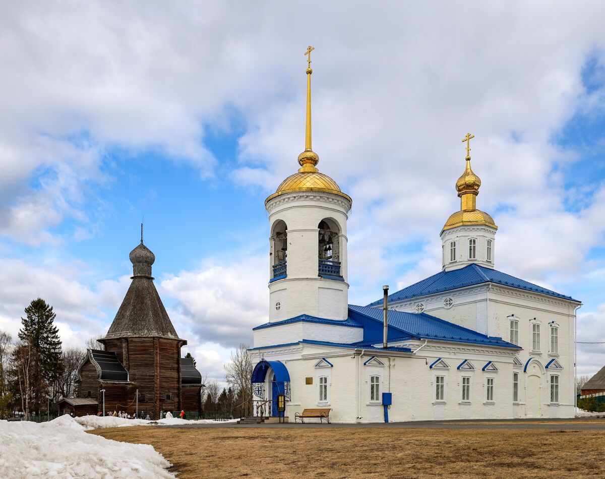 Храмовый комплекс. Церкви Николая Чудотворца и Успения Пресвятой Богородицы, Новинки (Лявля) (Приморский район, Архангельская область). фасады