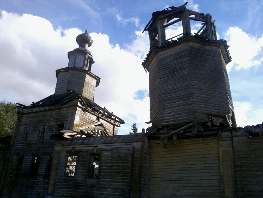 Церковь Рождества Христова, Кишкино (Нюксенский район, Вологодская область). общий вид в ландшафте