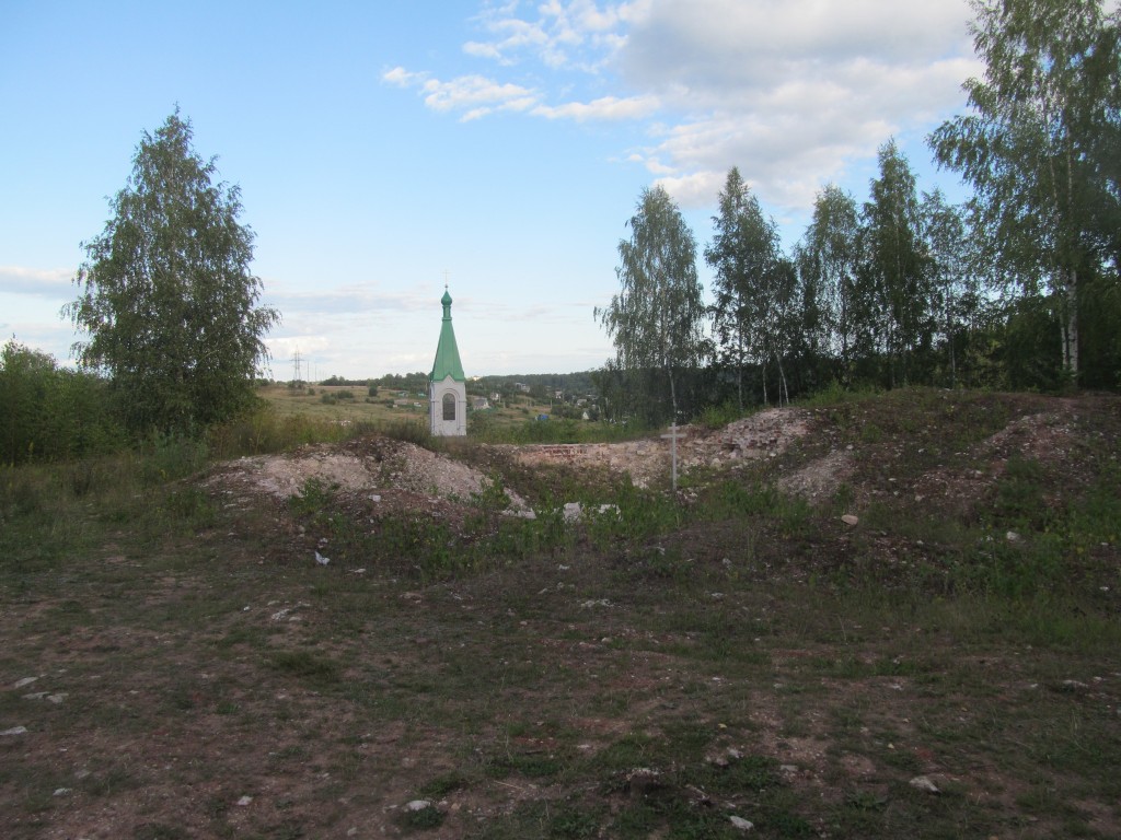 Часовня Бориса и Глеба, Знаменское (Ржевский район и г. Ржев, Тверская область). общий вид в ландшафте, Вид с запада
