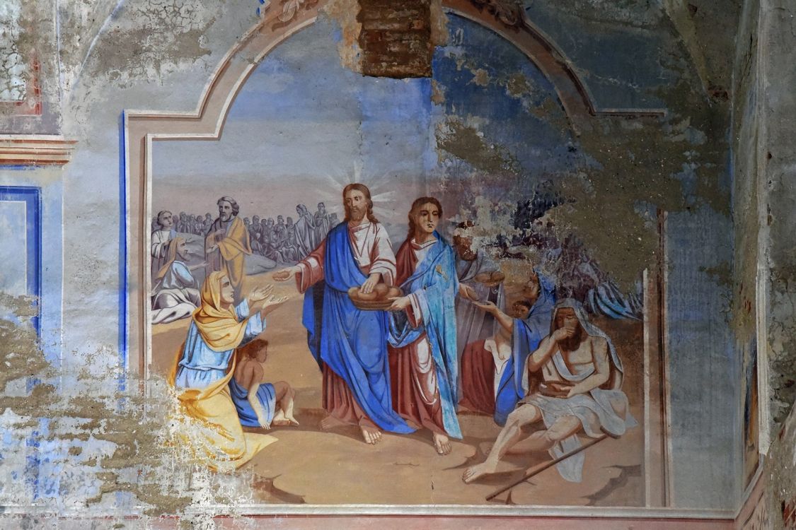 Церковь Покрова Пресвятой Богородицы, Лошицы (Весьегонский район, Тверская область). интерьер и убранство, Фрагменты храмовой живописи: Насыщение народа двумя рыбами и пятью хлебами