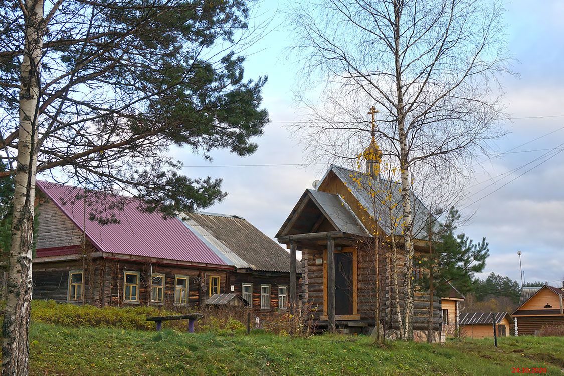 Часовня Иверской иконы Божией Матери, Заречье (Фировский район, Тверская область). общий вид в ландшафте