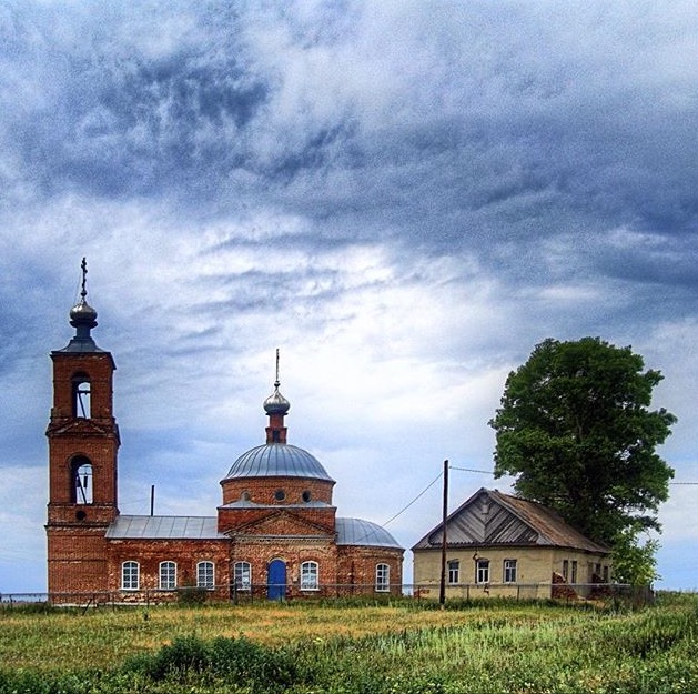 Церковь Космы и Дамиана, Можарки (Янтиковский район, Республика Чувашия). общий вид в ландшафте