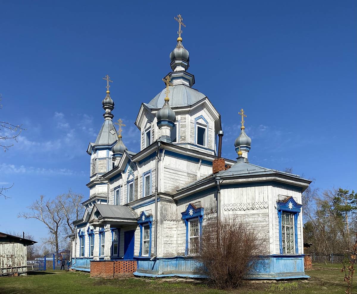 Вид с юго-востока, фасады. Церковь Гурия Казанского, Первое Степаново (Цивильский район, Республика Чувашия)