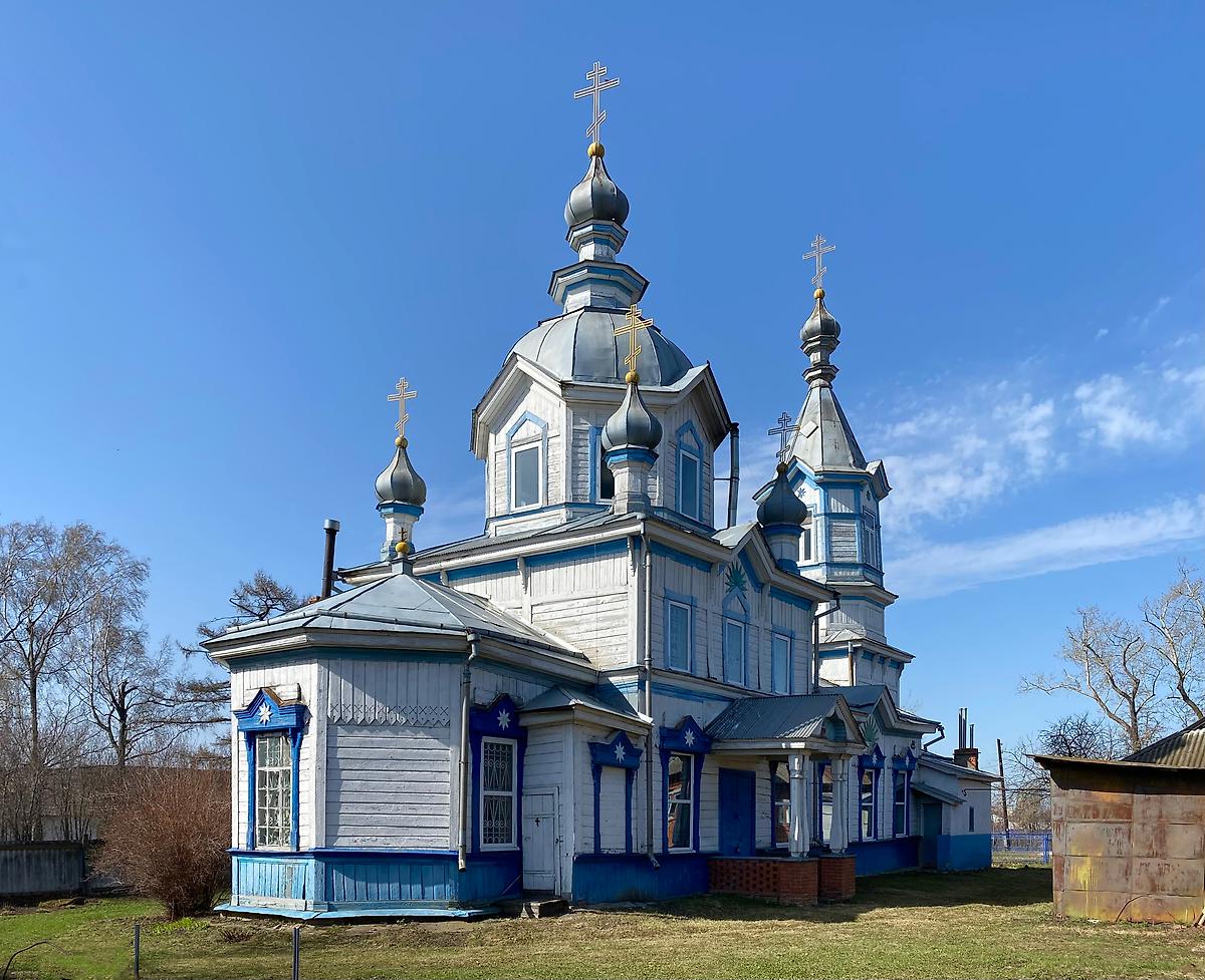 Вид с северо-востока, фасады. Церковь Гурия Казанского, Первое Степаново (Цивильский район, Республика Чувашия)