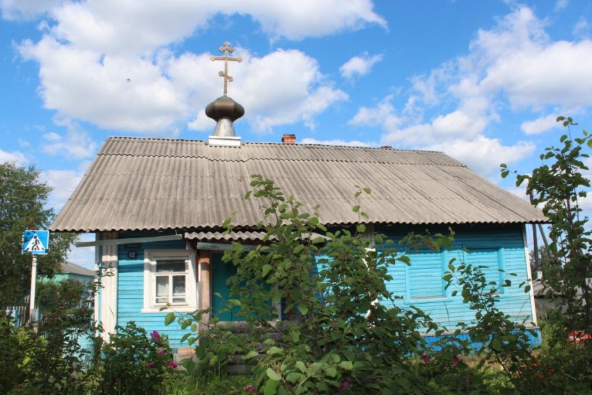 Домовая церковь Артемия Веркольского, Карпогоры (Пинежский район, Архангельская область). общий вид в ландшафте, Вид с юга