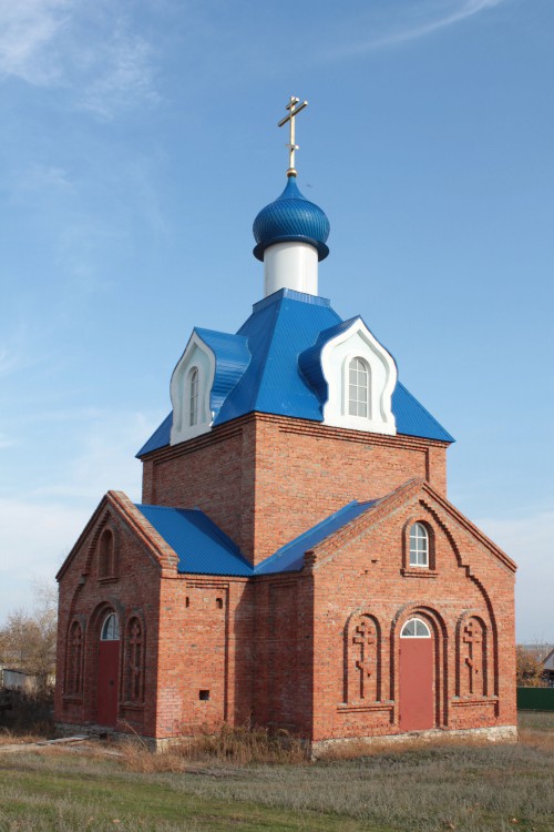 Церковь Покрова Пресвятой Богородицы, Меркуловский (Шолоховский район, Ростовская область). общий вид в ландшафте, церковь строится с перерывами четыре года