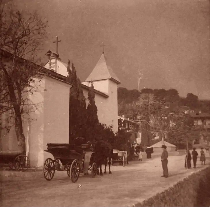 Церковь Вознесения Господня (старая), Кореиз (Ялта, город, Республика Крым). архивная фотография, Фото 1897 года из фондов ЦГАКФФД СПб