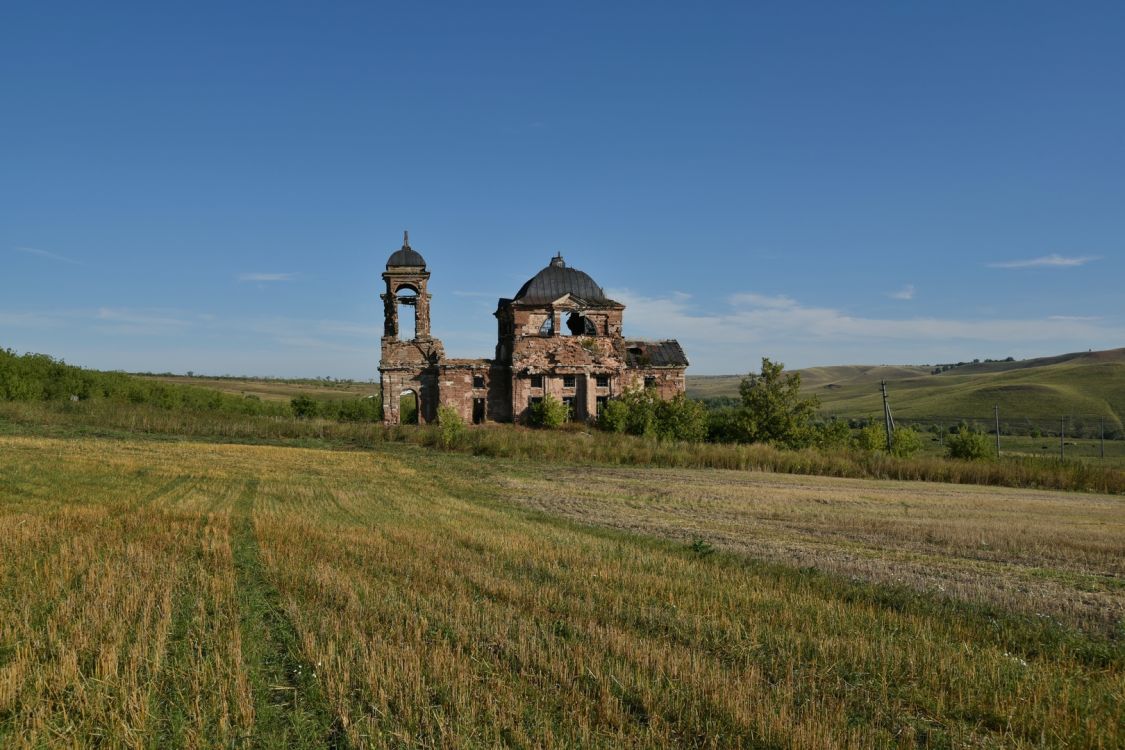 Новомертовка, урочище. Церковь Михаила Архангела. фасады, Общий вид с юга