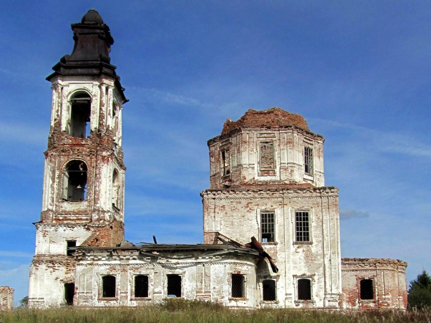 Веретьево, урочище (Вещезерский погост). Церковь Троицы Живоначальной. фасады, вид с юга