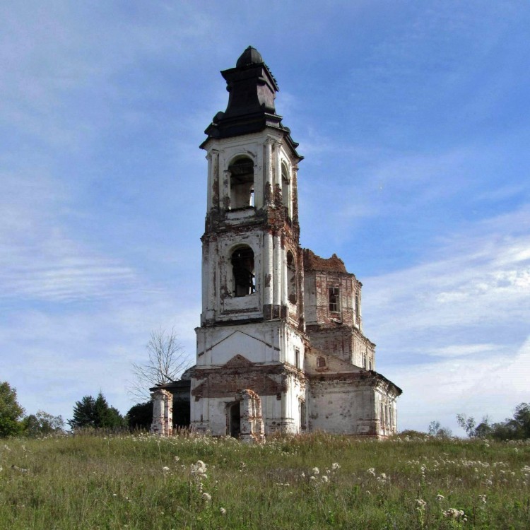 Веретьево, урочище (Вещезерский погост). Церковь Троицы Живоначальной. фасады, вид с запада