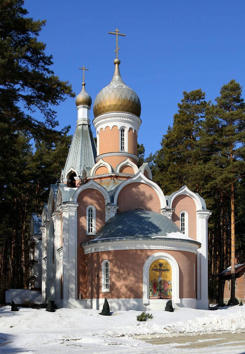 Церковь Троицы Живоначальной в Академгородке, Новосибирск (Новосибирск, город, Новосибирская область). общий вид в ландшафте