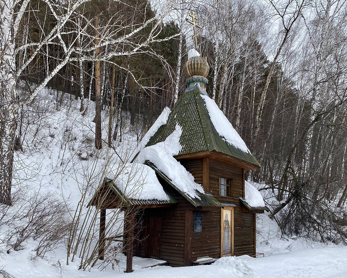 Вид с ЮЗ, фасады. Часовня Александра Свирского, Старочервово (Кемеровский район, Кемеровская область)