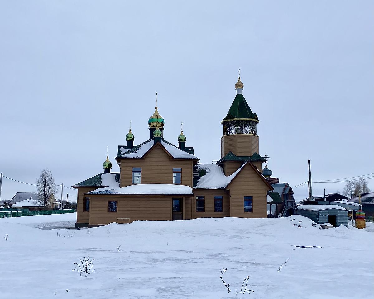 Северный фасад, фасады. Церковь Троицы Живоначальной, Старочервово (Кемеровский район, Кемеровская область)
