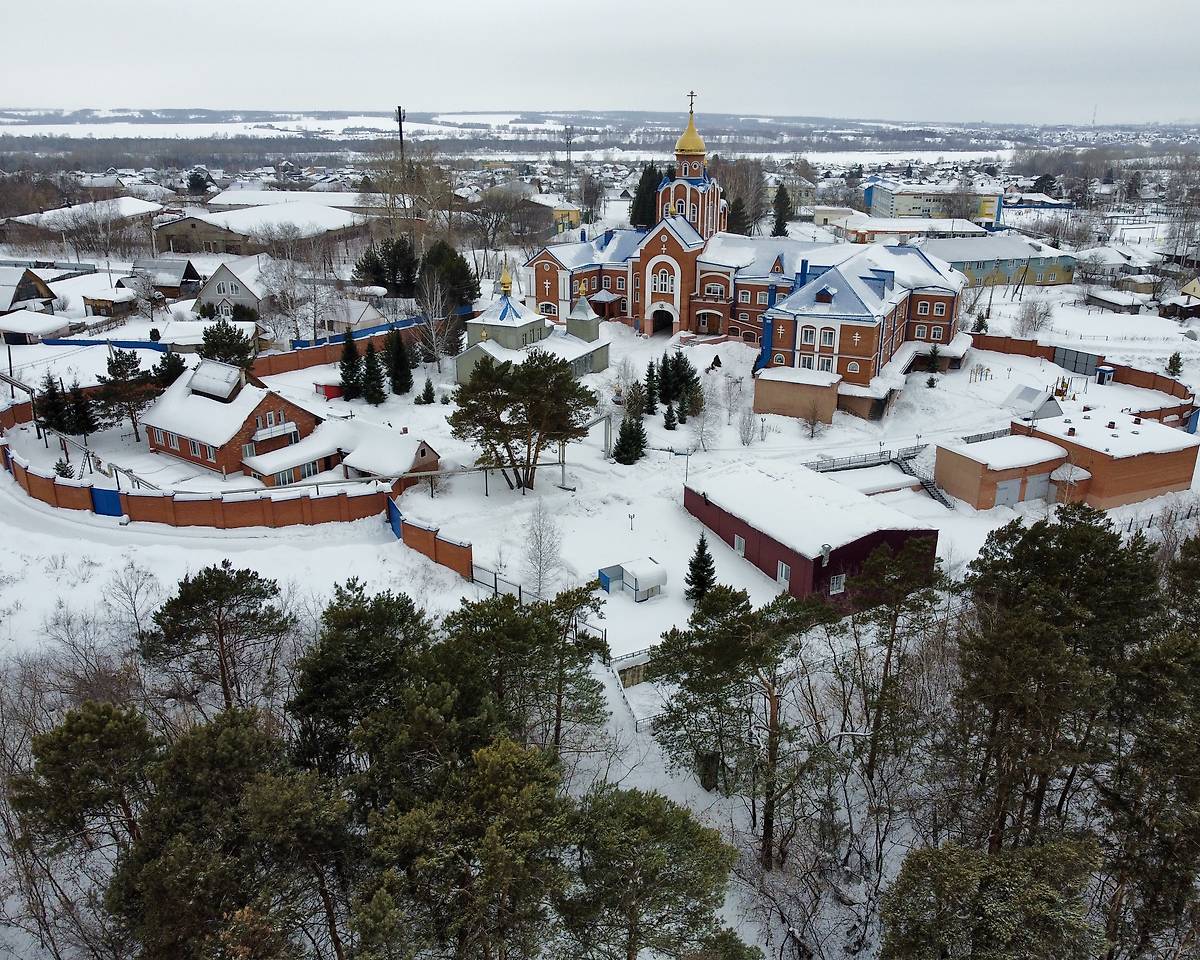 Монастырь с СВ, фасады. Успенский женский монастырь, Елыкаево (Кемеровский район, Кемеровская область)