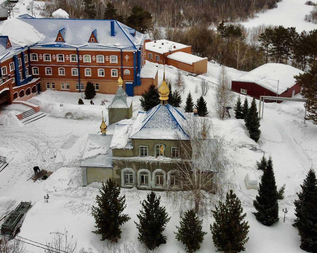 Южный фасад, фасады. Успенский женский монастырь. Церковь Михаила Архангела, Елыкаево (Кемеровский район, Кемеровская область)