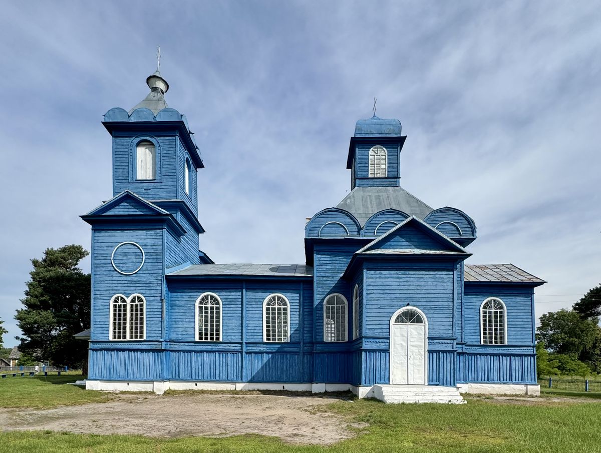 Южный фасад, фасады. Церковь Рождества Пресвятой Богородицы, Лемешевичи (Пинский район, Беларусь, Брестская область)