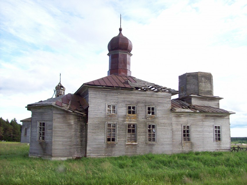 Чикинская. Церковь Богоявления Господня. общий вид в ландшафте, фото проекта 