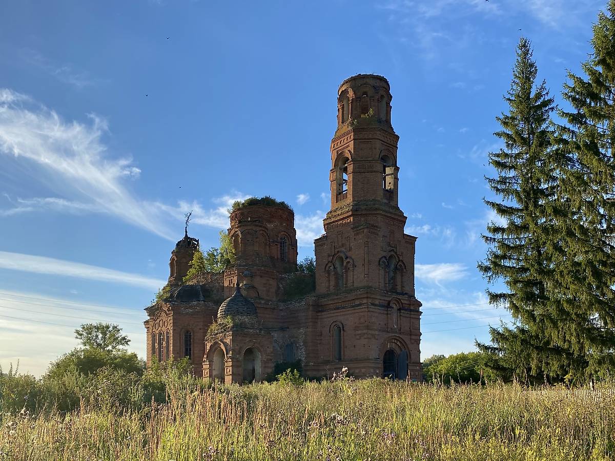 Вид с северо-запада, фасады. Церковь Рождества Христова, Городищи (Инзенский район, Ульяновская область)