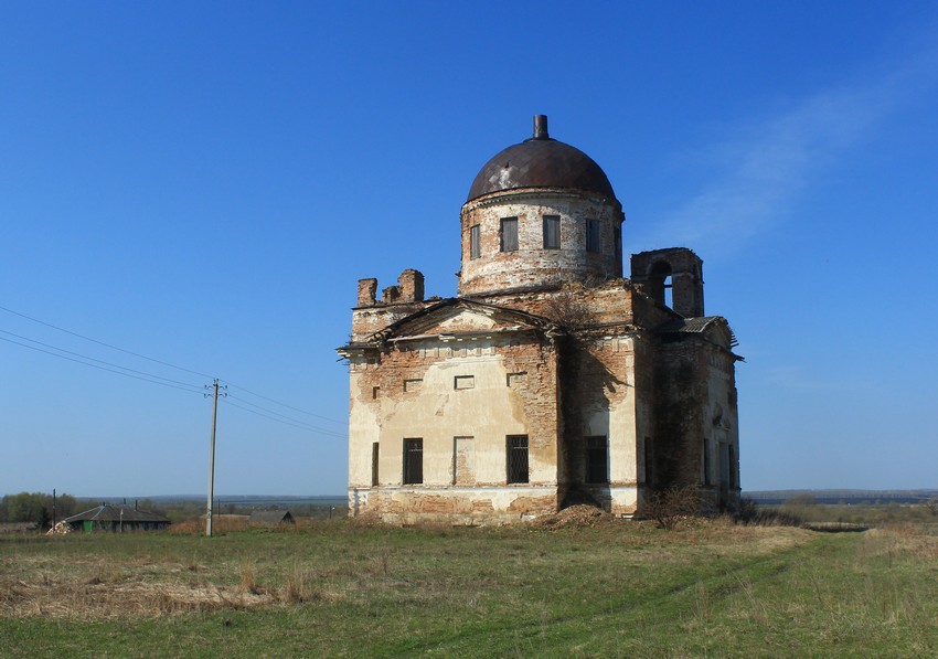 Никитино. Церковь Михаила Архангела. общий вид в ландшафте, Вид с северо-востока