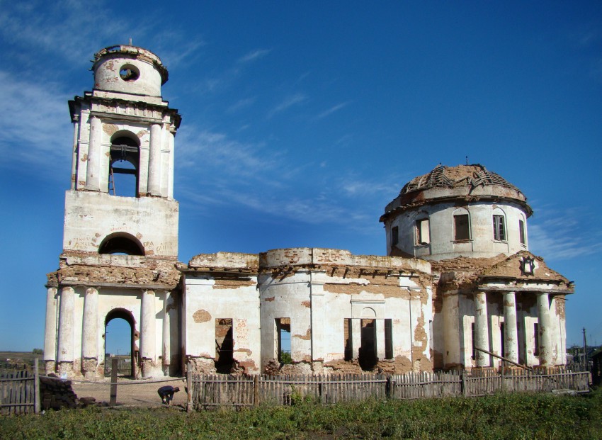 Церковь Казанской иконы Божией Матери, Елшанка (Ульяновский район, Ульяновская область). общий вид в ландшафте, Вид с юга