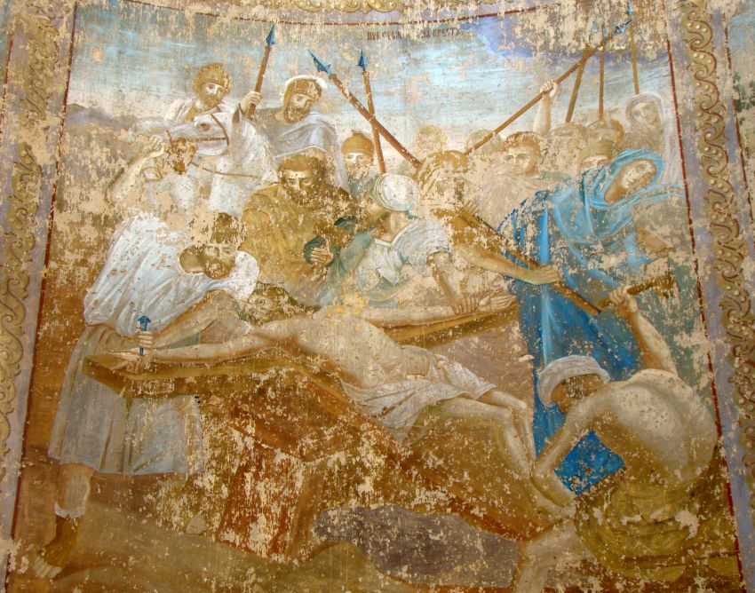Церковь Казанской иконы Божией Матери, Елшанка (Ульяновский район, Ульяновская область). интерьер и убранство, Остатки росписи 