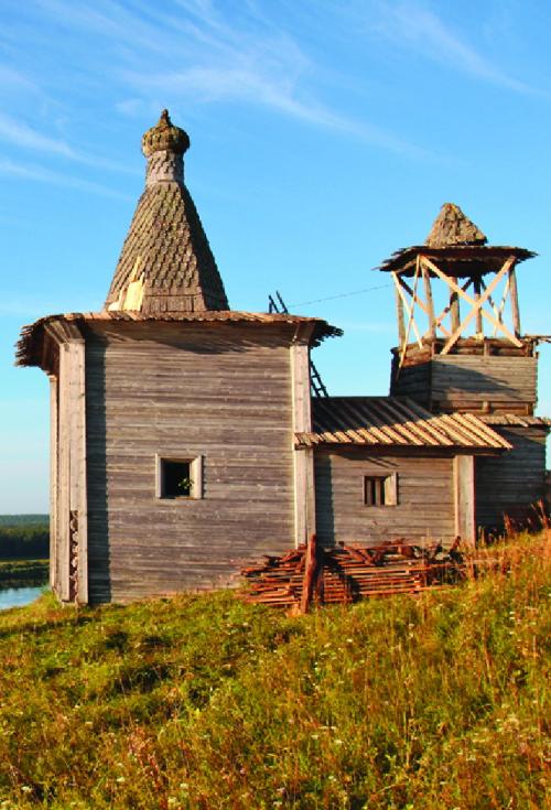 Часовня Георгия Победоносца, Шотогорка (Пинежский район, Архангельская область). общий вид в ландшафте, фото проекта 