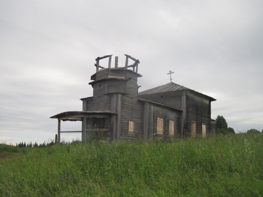 Усть-Нерманка. Церковь Екатерины. общий вид в ландшафте, фото проекта 