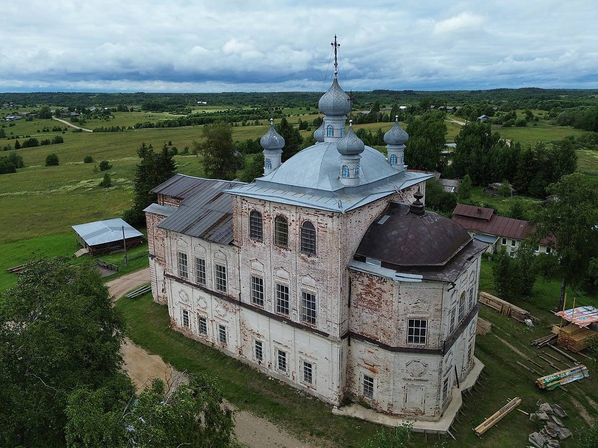 фасады. Церковь Троицы Живоначальной, Макаровская (Шелота) (Верховажский район, Вологодская область)