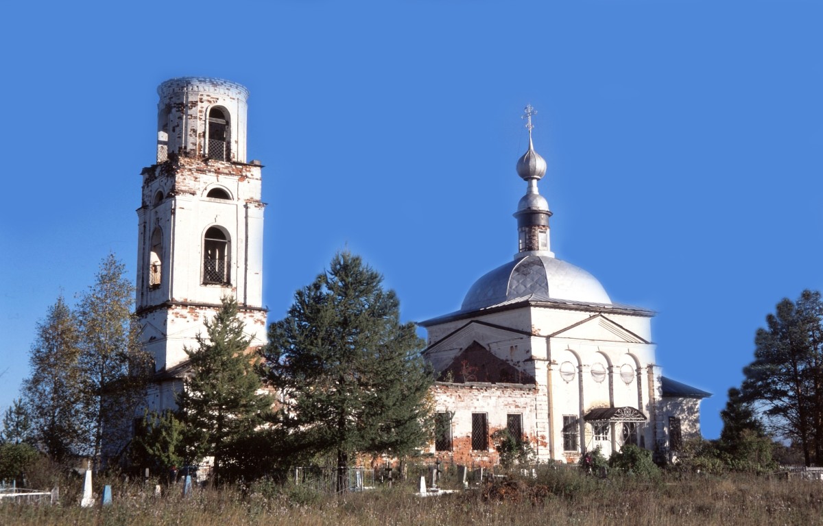 Церковь Вознесения Господня, Славянка (Кирилловский район, Вологодская область). фасады