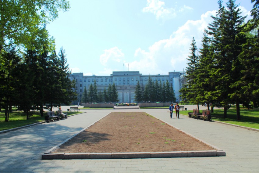 Собор Казанской иконы Божией Матери, Иркутск (Иркутск, город, Иркутская область). общий вид в ландшафте, Вид с севера на место, где ранее стоял Казанский кафедральный собор.