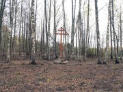 Церковь Николая Чудотворца, Поклонный крест в бывшей алтапной части<br>, Прихабы, Себежский район, Псковская область