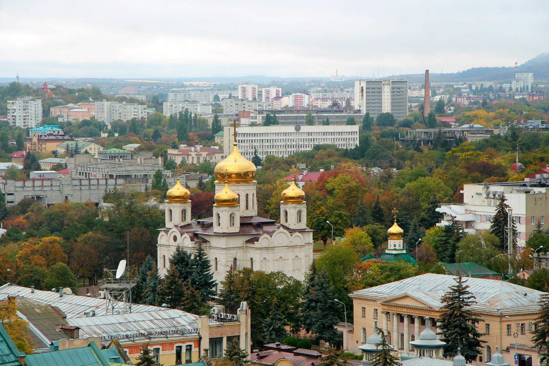 Кафедральный собор Спасителя, исцелившего расслабленного у Овчей купели (новый), Пятигорск (Пятигорск, город, Ставропольский край). общий вид в ландшафте, Вид с Черной горы