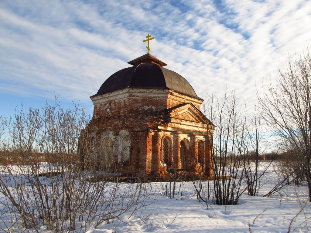 Часовня Николая Чудотворца, Истобенск (Оричевский район, Кировская область). фасады, Вид с юго-запада, март 2015