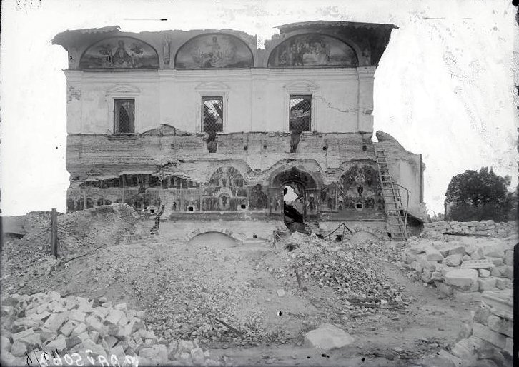 Южная стена Успенского собора после разрушения галереи 1936 г. kostromka.ru, архивная фотография. Собор Успения Пресвятой Богородицы в Кремле, Кострома (Кострома, город, Костромская область)